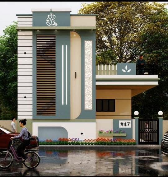 Proposed Residential Building 3D Elevation Model belongs to Revathi Prasad,Naregal