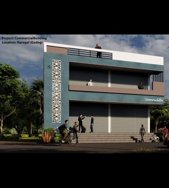 Proposed Residential Building 3D Elevation Model belongs to Revathi Prasad,Naregal